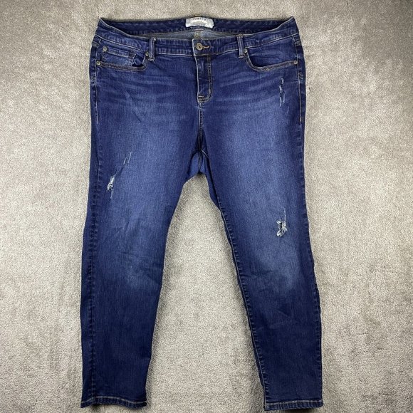 Torrid Boyfriend Straight Premium Stretch Mid-Rise Jeans Women's 20S Distressed - Picture 2 of 14
